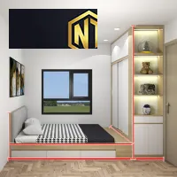 GIƯỜNG NGỦ KẾT HỢP TỦ QUẦN ÁO TIỆN LỢI MẪU 01